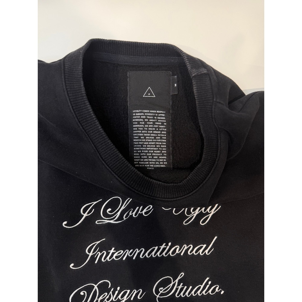 I Love Ulgy Men's Graphic Black Crewneck Sweatshirt Fleece Lined Size M - Picture 5 of 5